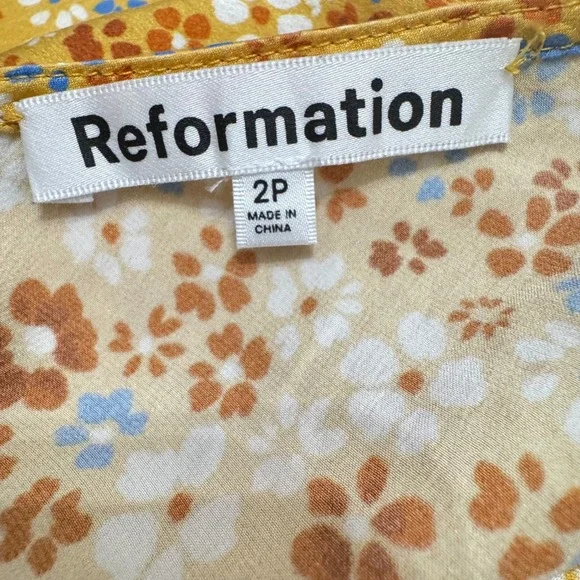 Reformation Pratt silk‎ skirt in Junie Sz 2P - Picture 6 of 8